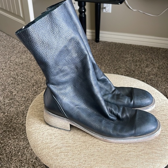 FREE PEOPLE Sutton Tight Slouch Leather Round-toe Boots - Picture 4 of 11